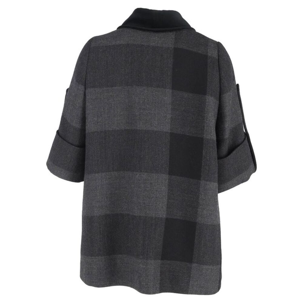 Burberry Checked Double-Breasted Peacoat in Black Wool - Picture 3 of 3